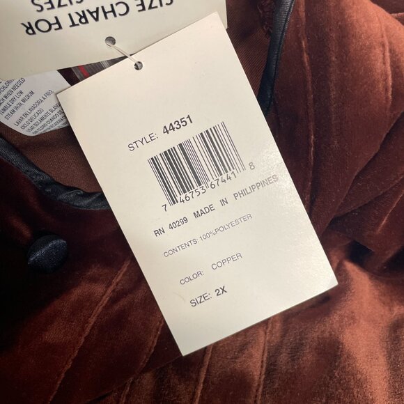 Vintage Erika II Brown Velvet Tie Waist Long Sleeve Maxi Dress Whimsigoth 2X - Picture 10 of 10